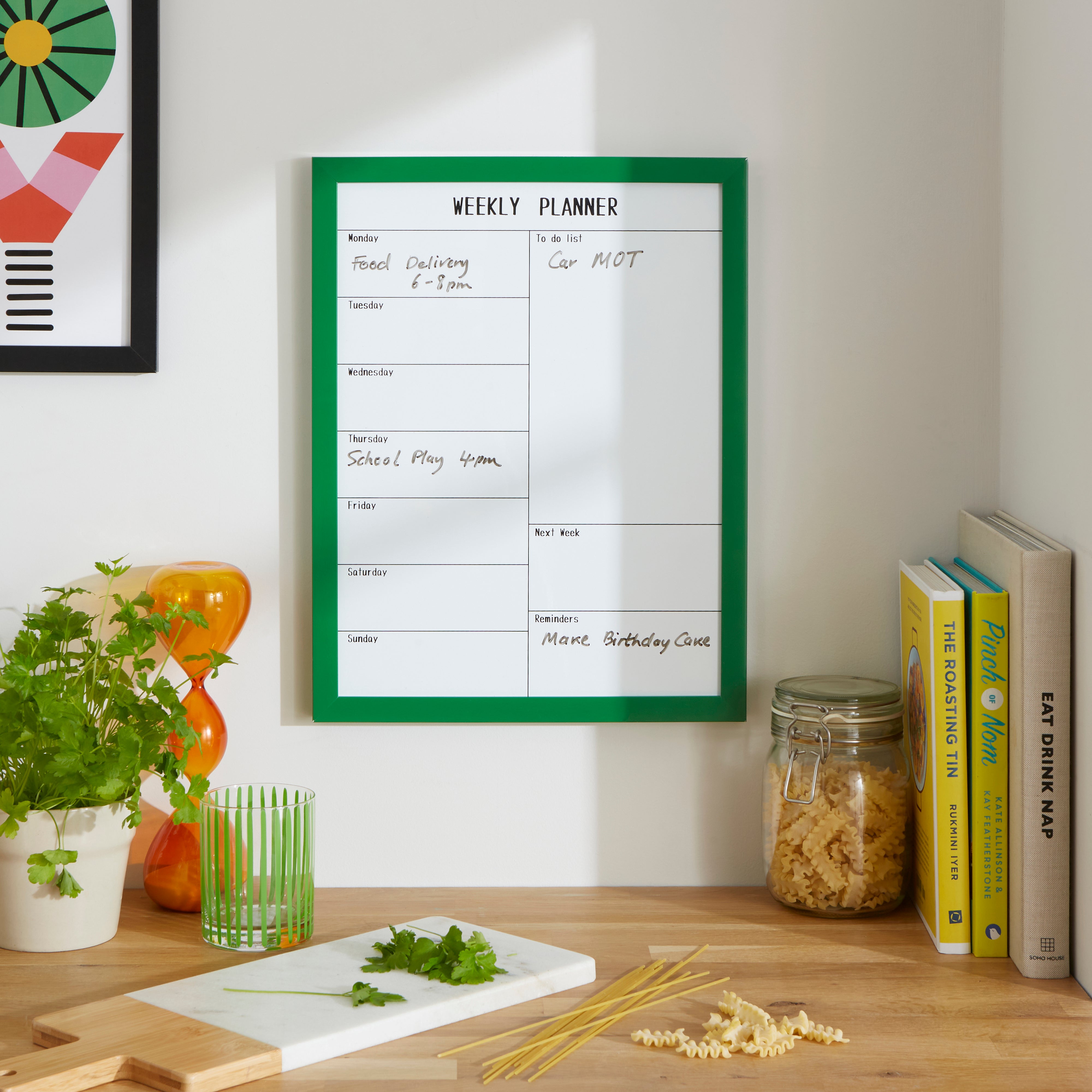 Weekly Planner White Board Green