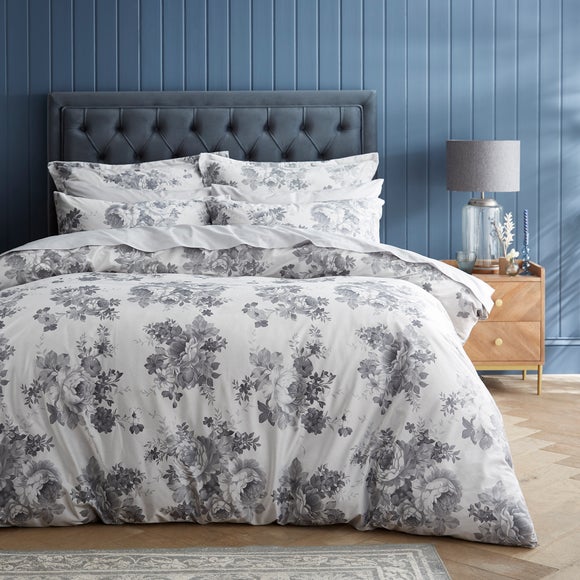 Cassidy Rose Silver Duvet Cover And Pillowcase Set