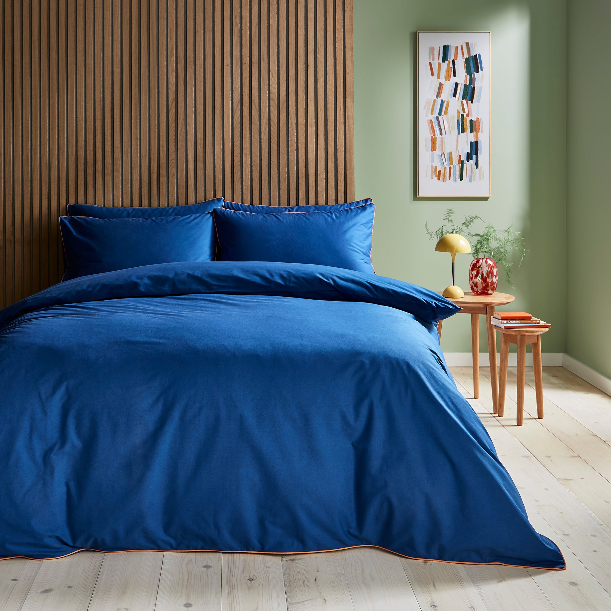 Elements Pure Cotton Duvet Cover And Pillowcase Set Blue