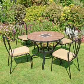 Harrison 91cm Patio Table with 4 Milton Chairs Set