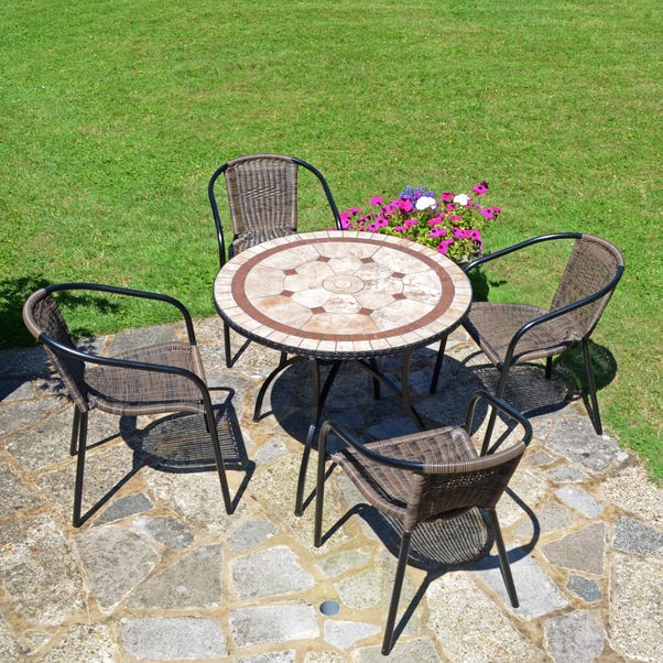 Riverside 91cm Patio with 4 Springdale Chairs Set image 1 of 10
