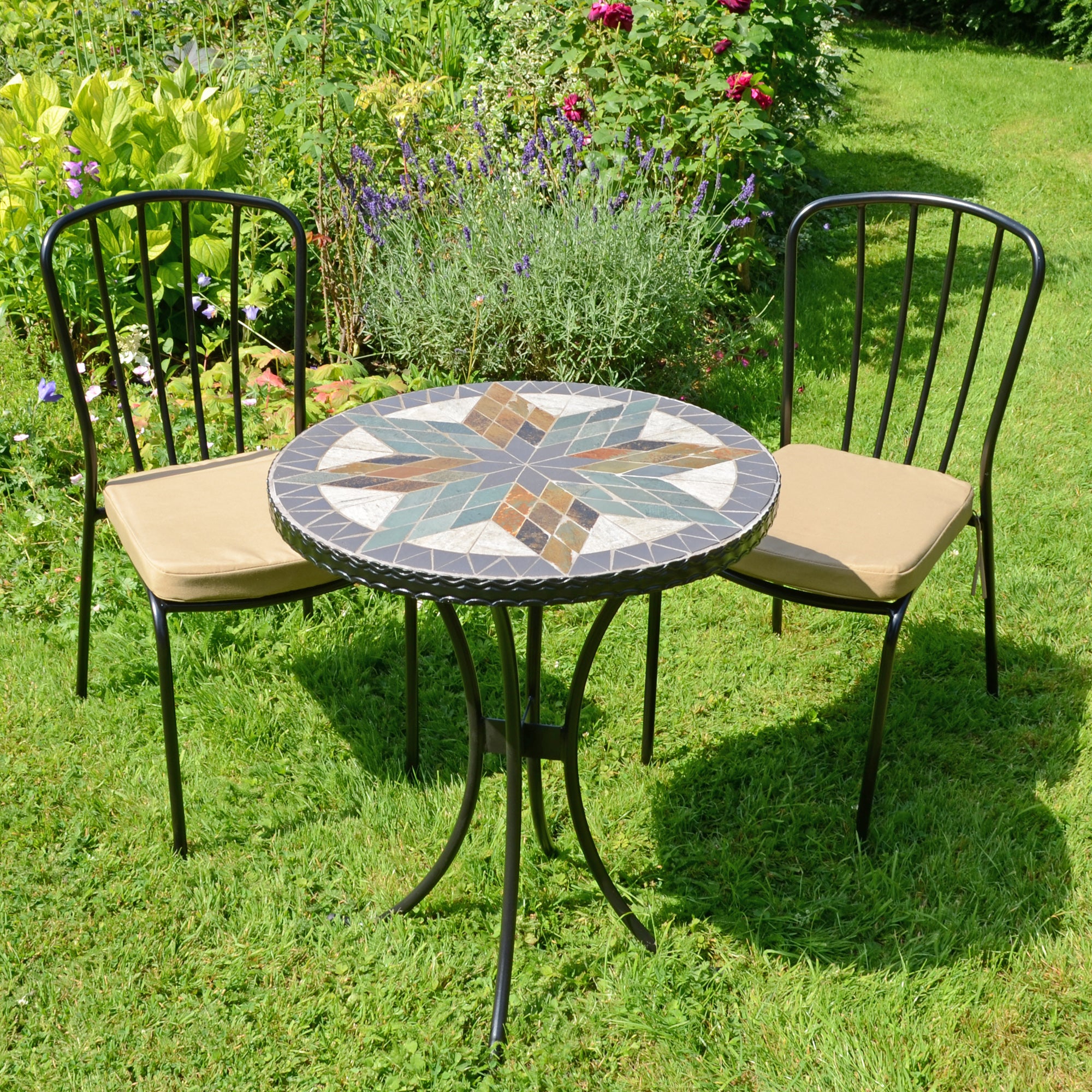 Memphis 60cm Bistro Table with 2 Milton Chairs Set