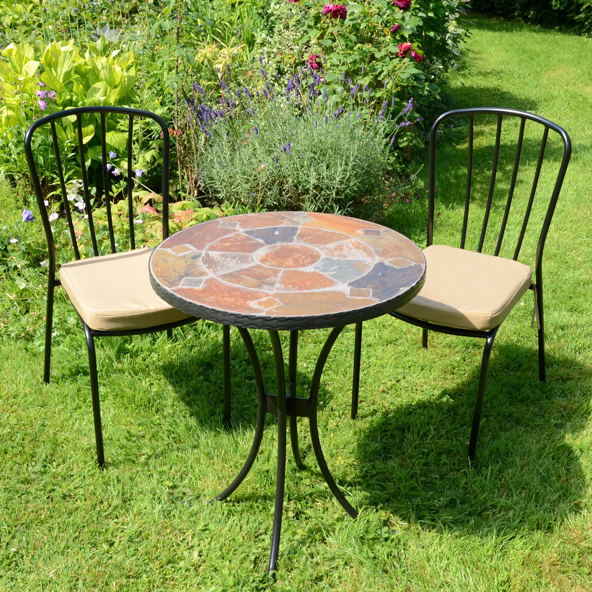 Glendale 60cm Bistro Table with 2 Milton Chairs Set Brown