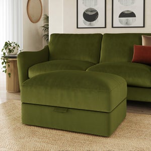 Hattie Matte Plush Velvet Storage Footstool