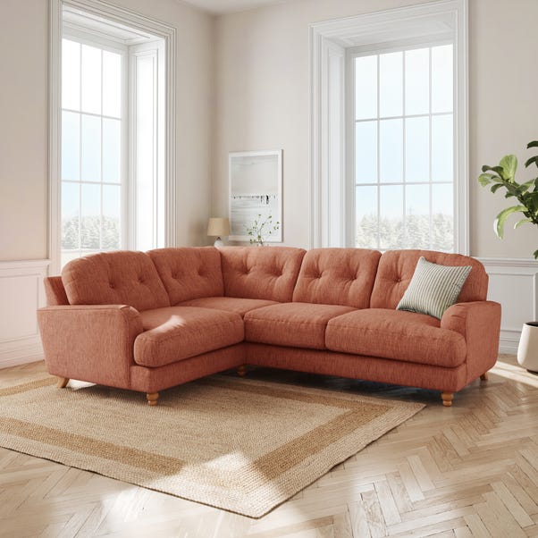 Martha Slub Faux Linen Full Corner Sofa image 1 of 9