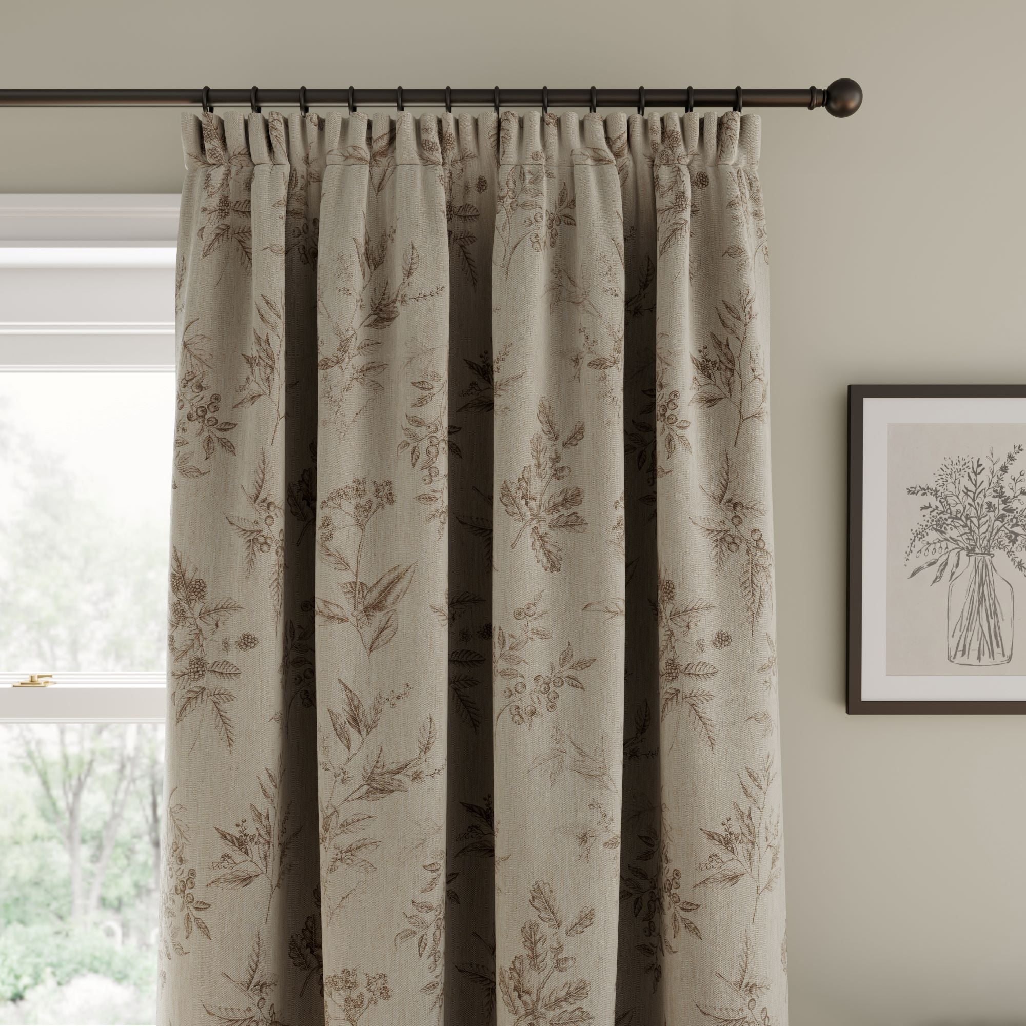 Forest Berries Pencil Pleat Curtains