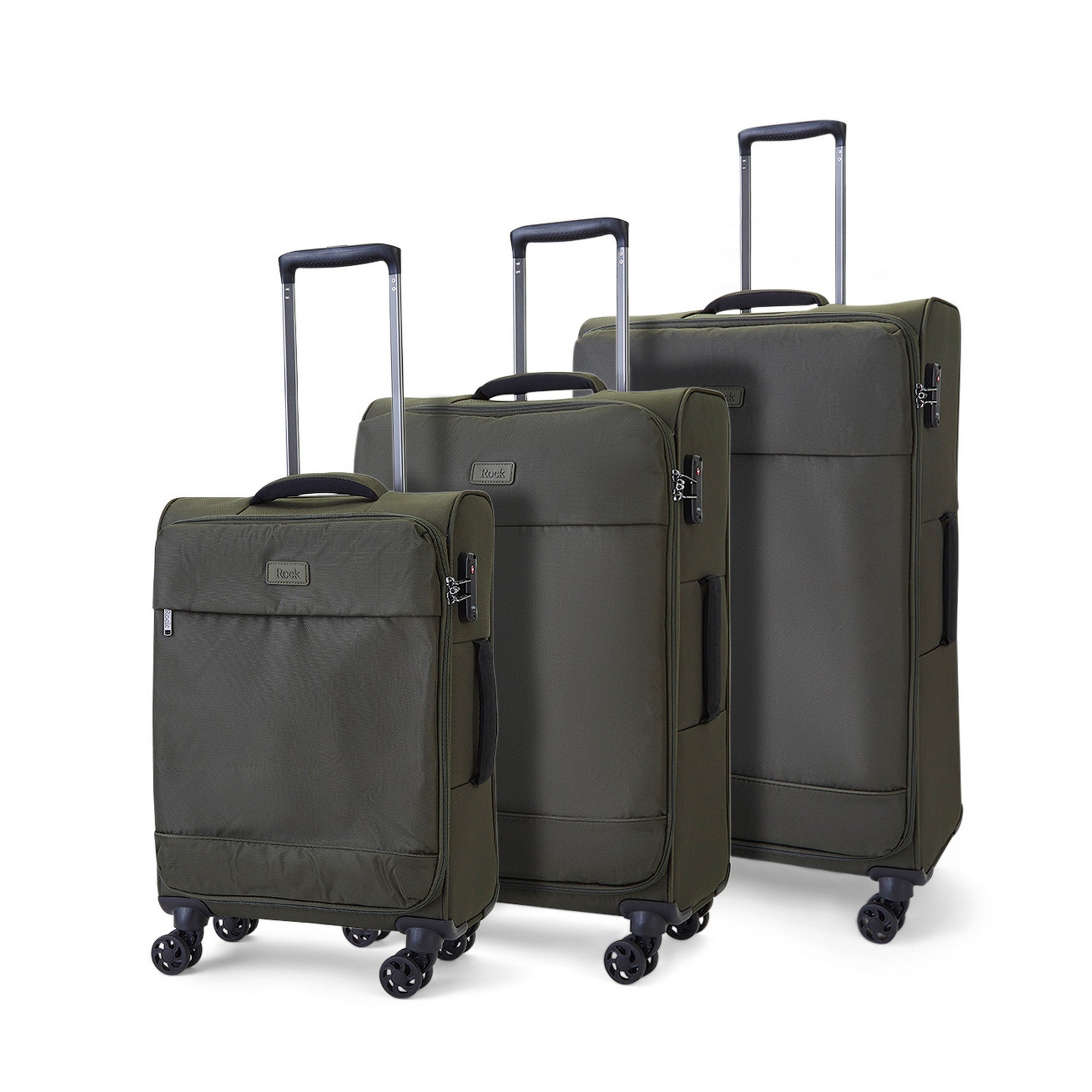 Set of 3 Rock Luggage Paris Soft Shell Suitcases