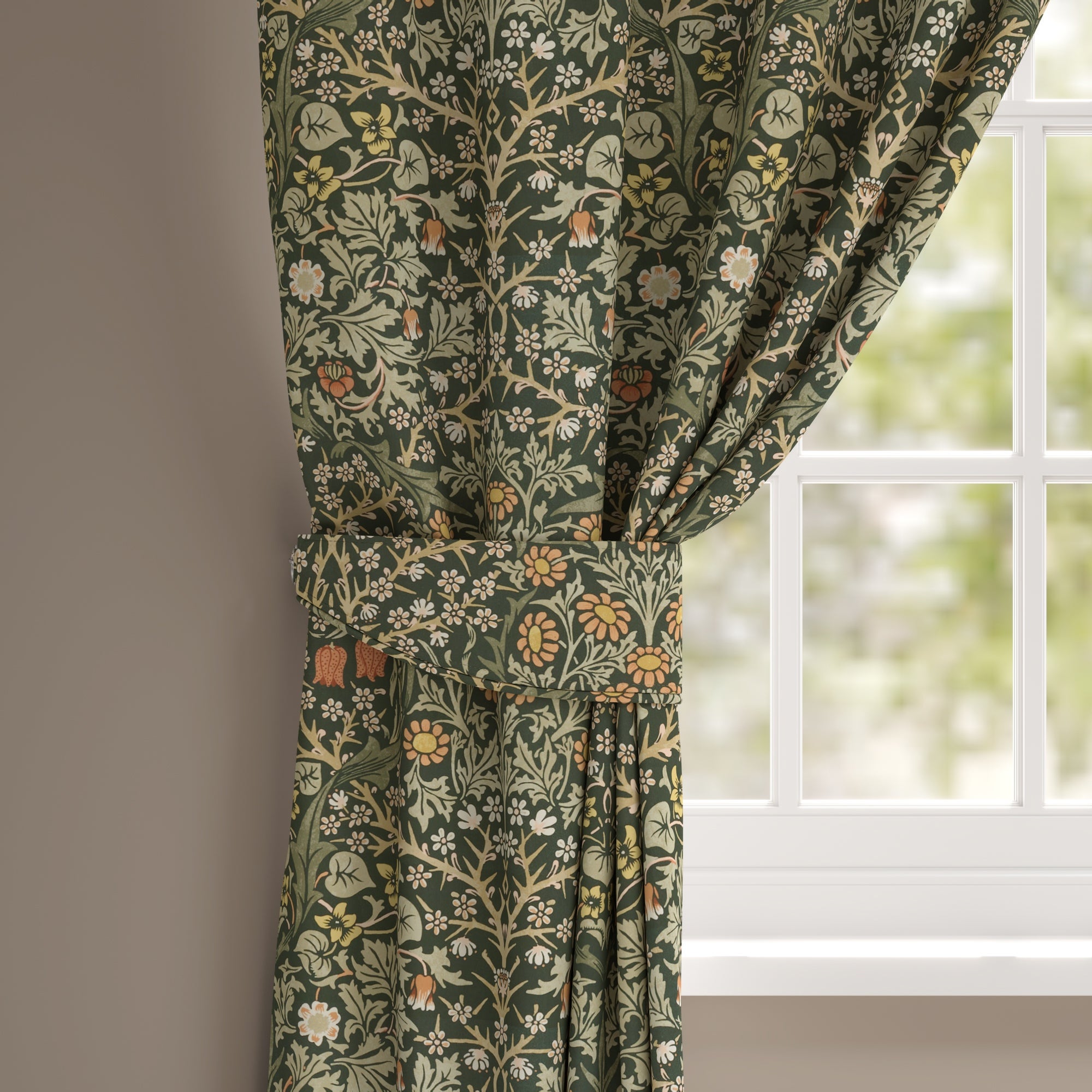 William Morris At Home Blackthorn Velvet Made to Measure Fabric Sample Blackthorn Velvet Clay