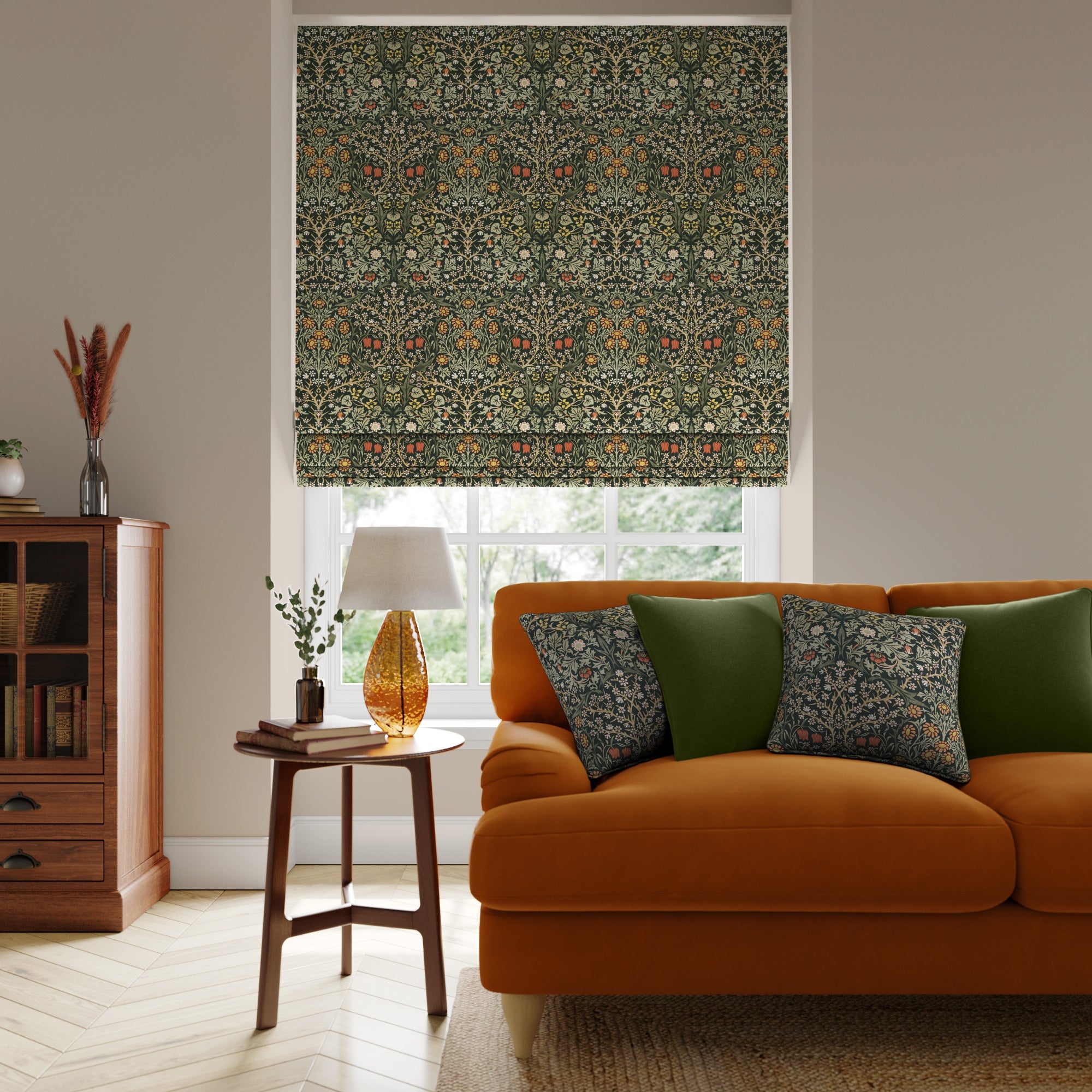 William Morris At Home Blackthorn Velvet Made to Measure Fabric Sample Blackthorn Velvet Clay