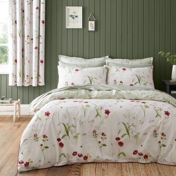 Penella Primrose Red Duvet Cover And Pillowcase Set