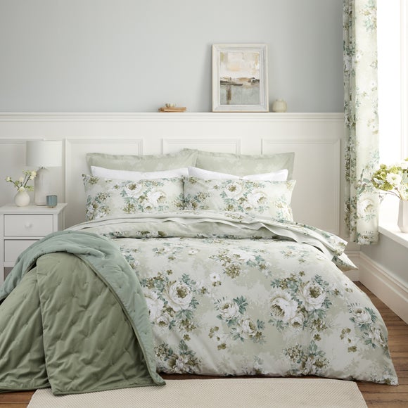 Darla Floral Sage Duvet Cover And Pillowcase Set