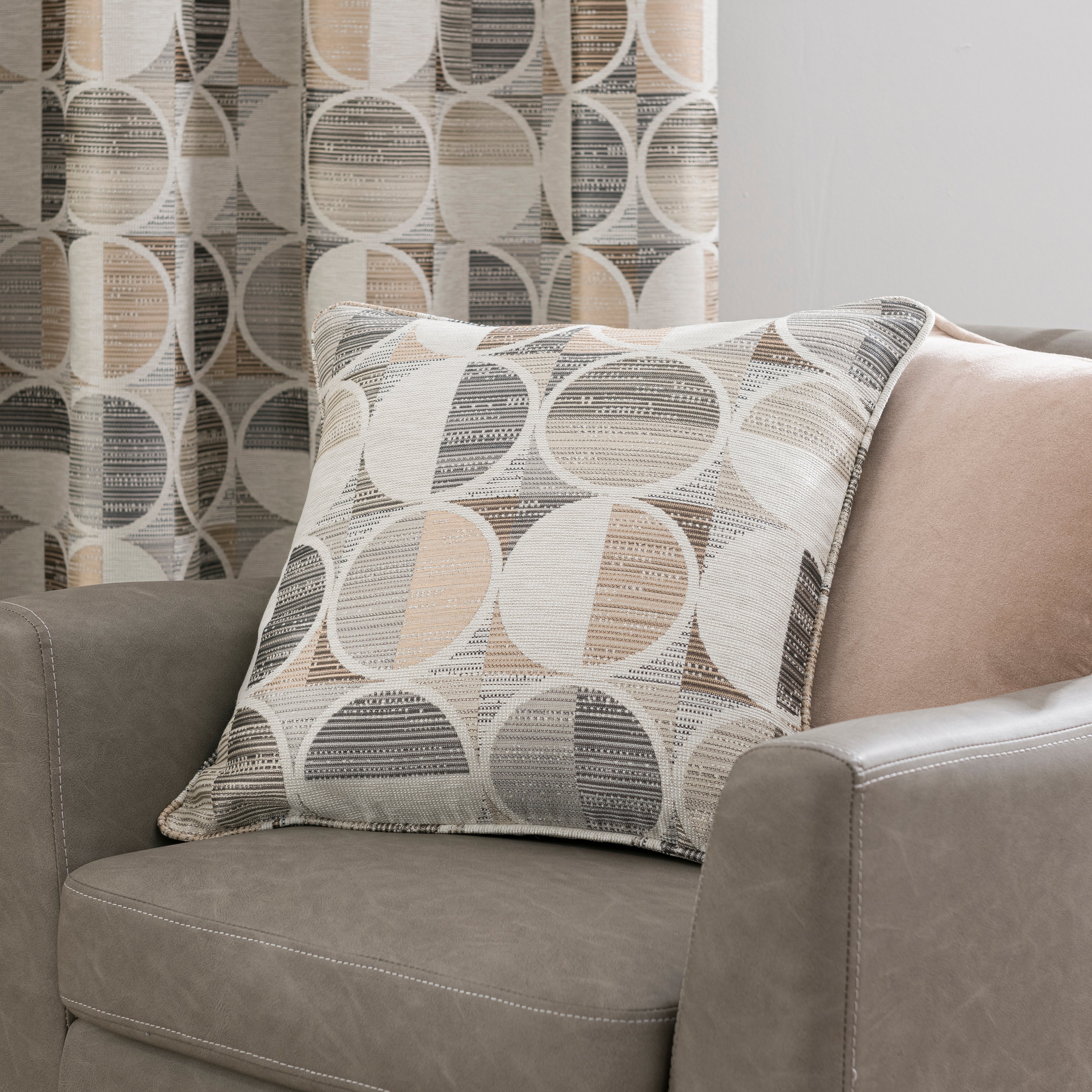 Cai Circle Jacquard Cushion Natural