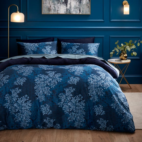 Zia Blossom Navy Duvet Cover And Pillowcase Set