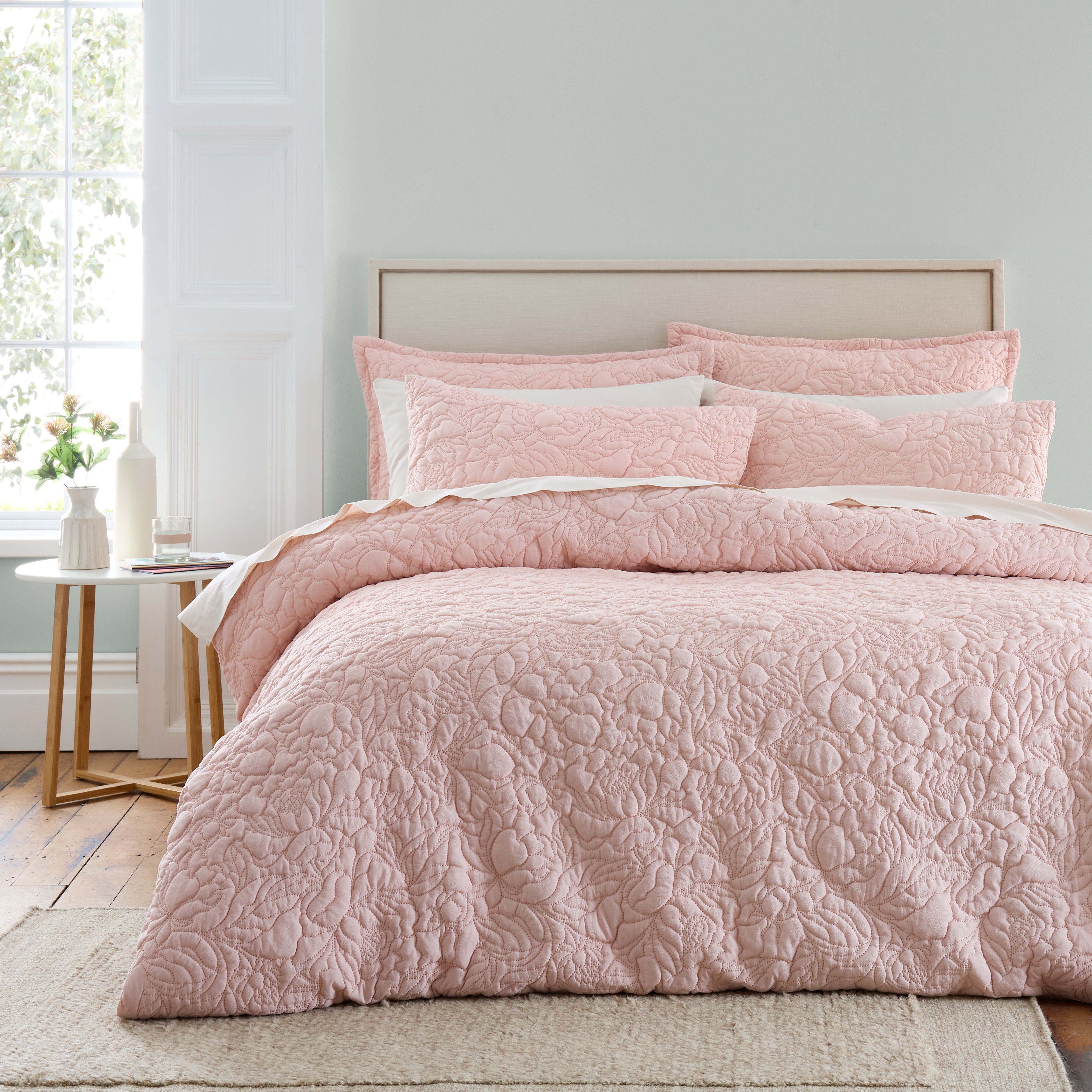 Ada Floral Blush Duvet Cover And Pillowcase Set Blush Pink