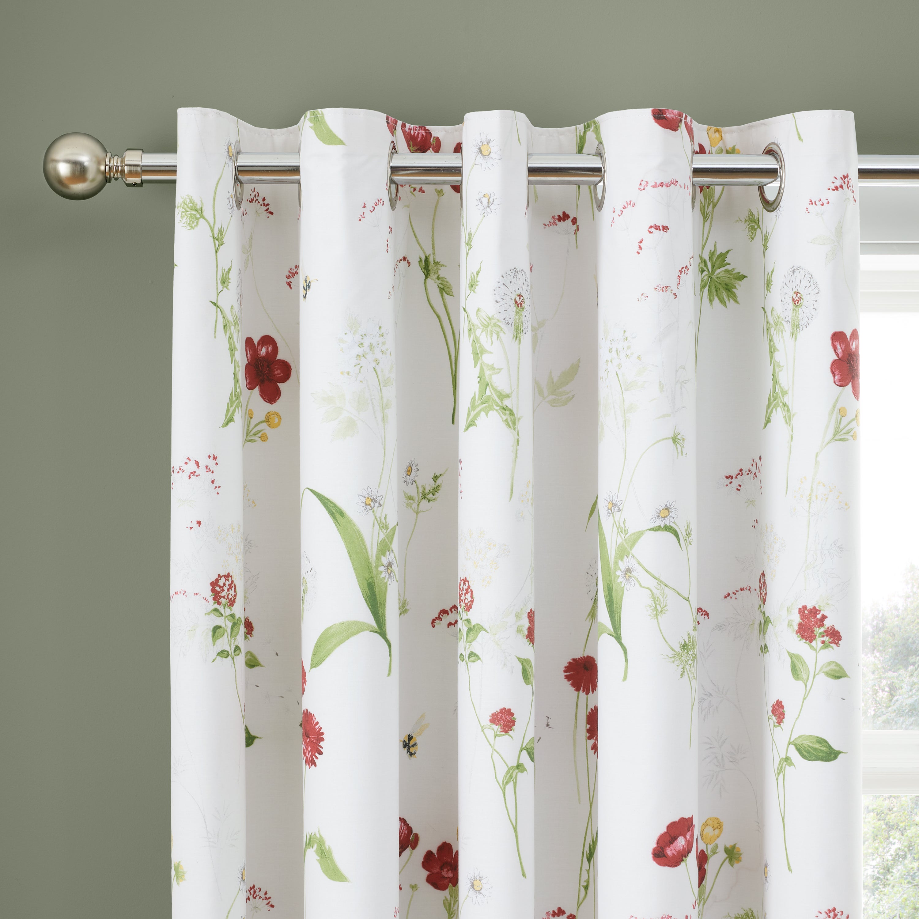 Penella Primrose Red Blackout Eyelet Curtains