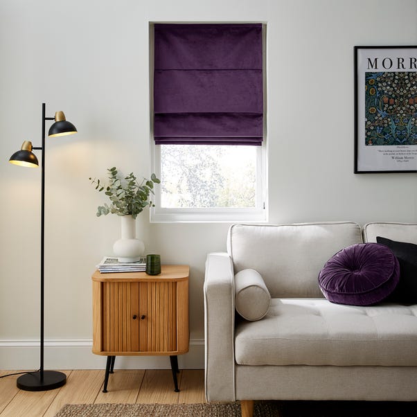 Recycled Velour Aubergine Roman Blind image 1 of 4
