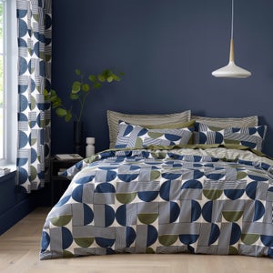 Bromley Modern Geo 100 Cotton Duvet Cover & Pillowcase Set