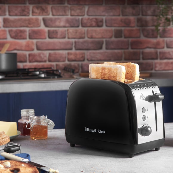 Russell Hobbs 2 Slice Stainless Steel Lift Look Black Toaster