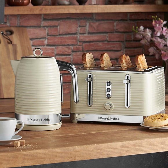 Russell Hobbs Inspire Cream Kettle 4 Slice Toaster