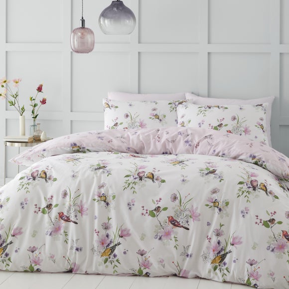 Catherine Lansfield Songbird Reversible Duvet Cover Pillowcase Set