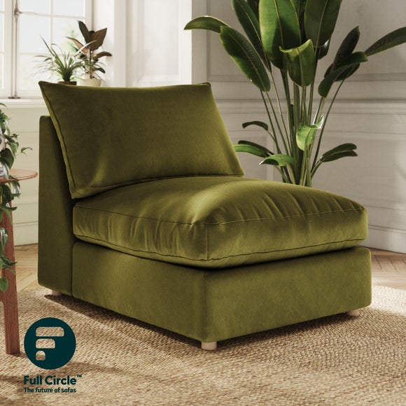 Click to view product details and reviews for Full Circle Austin Luxury Velvet Modular Armless Sofa Piece.