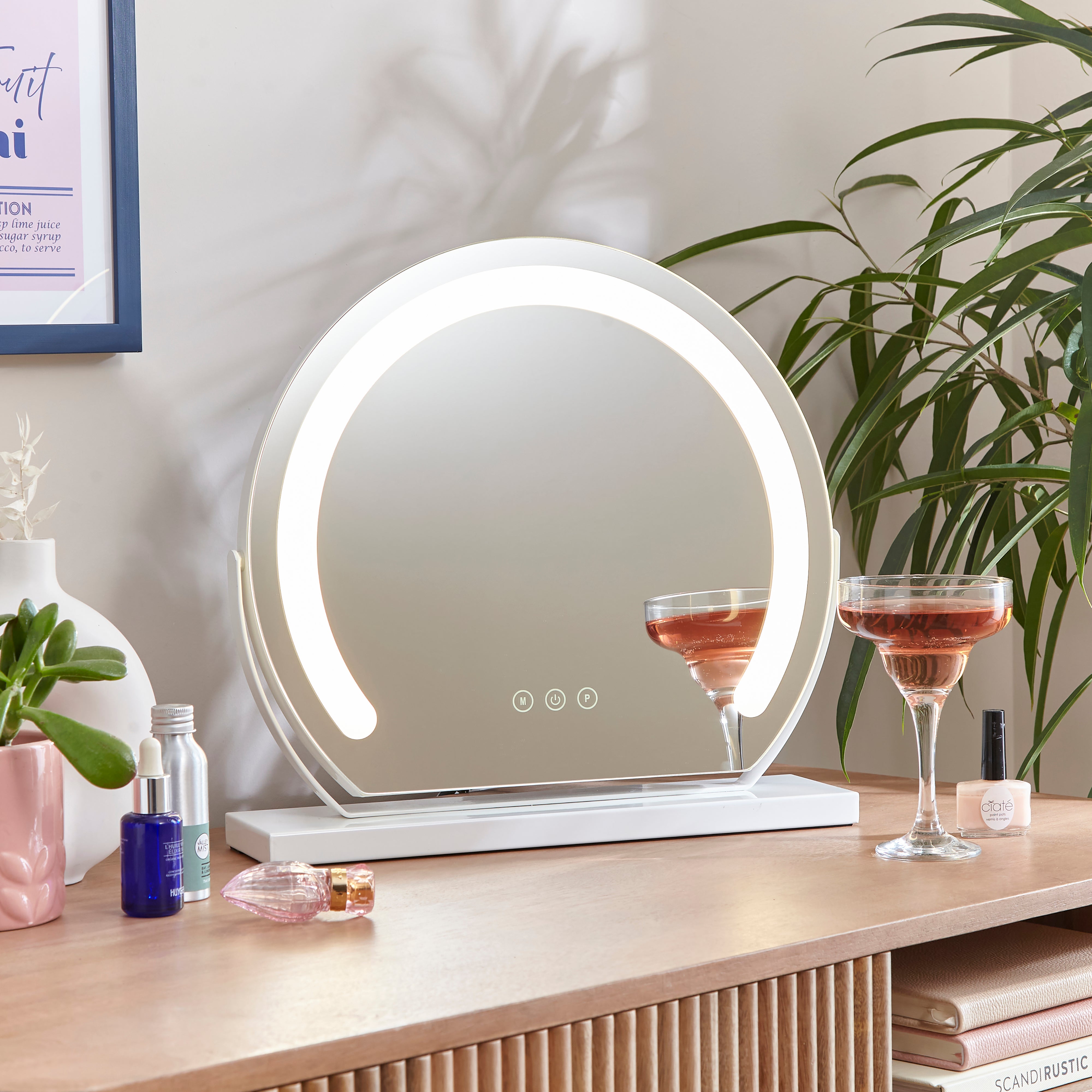 Round LED Dressing Table Mirror