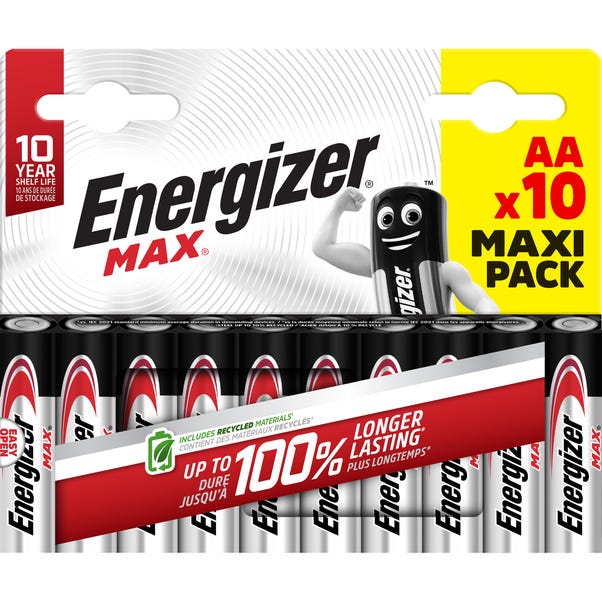 Energizer Max Pack of 10 AA Alkaline Batteries image 1 of 1