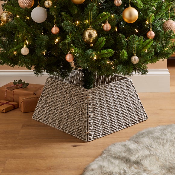 View 50cm Grey Faux Rattan Folding Tree Skirt View 50cm Grey Faux Rattan Folding Tree Skirt