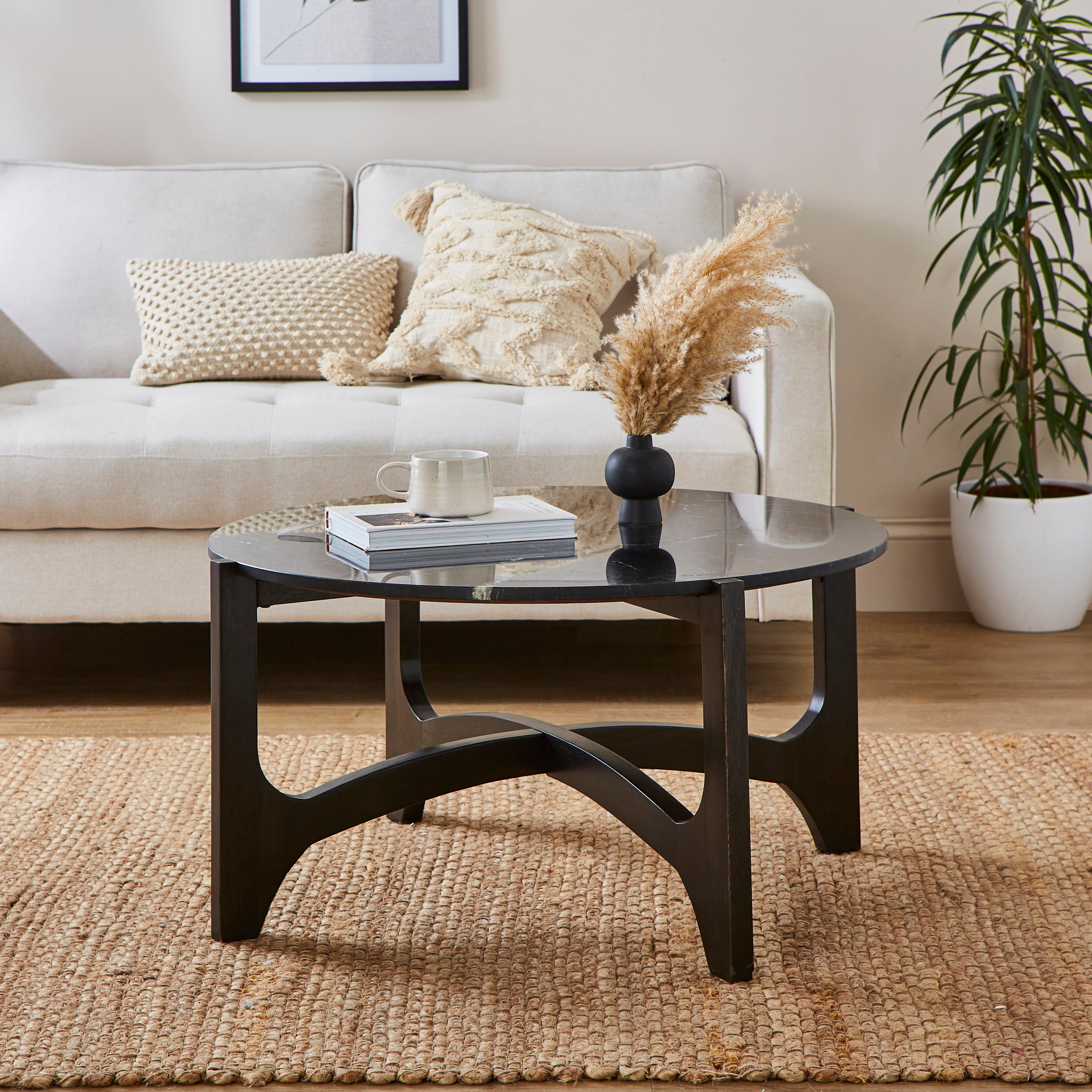 Jae Real Marble Coffee Table Black