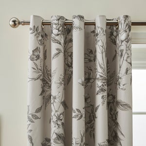 Bridget Etched Floral Blackout Eyelet Curtains