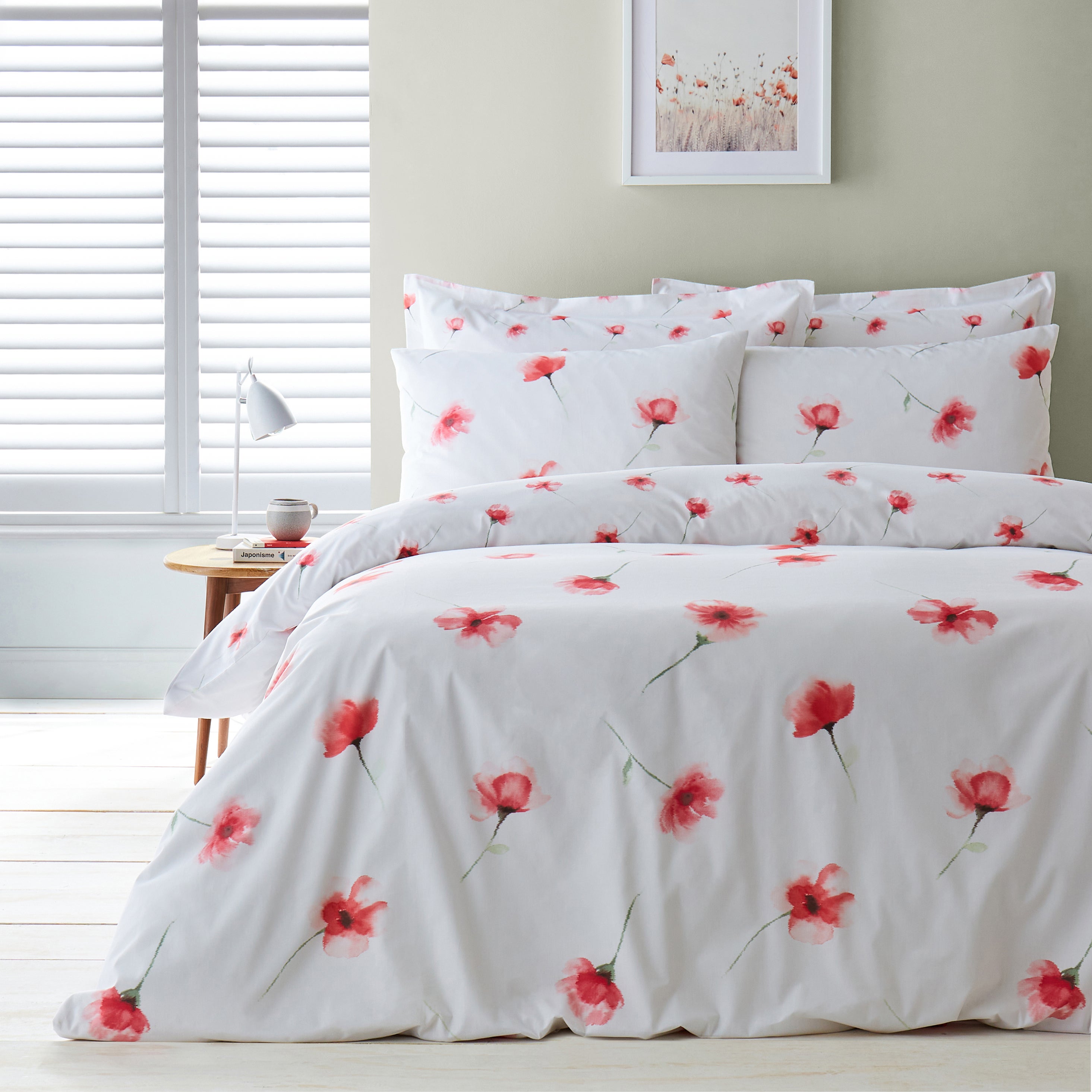 Lexi Poppy Red Duvet Cover And Pillowcase Set Red