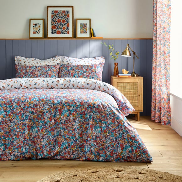 Avie Ditsy Floral Blue Duvet Cover And Pillowcase Set