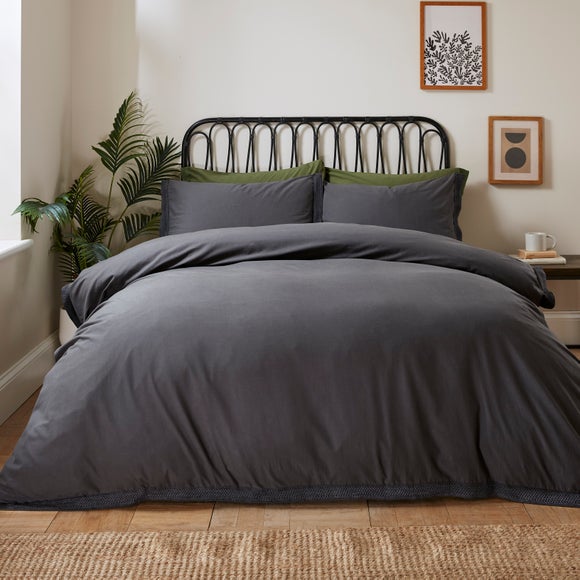 Ludlow Washed Cotton Duvet Cover And Pillowcase Set