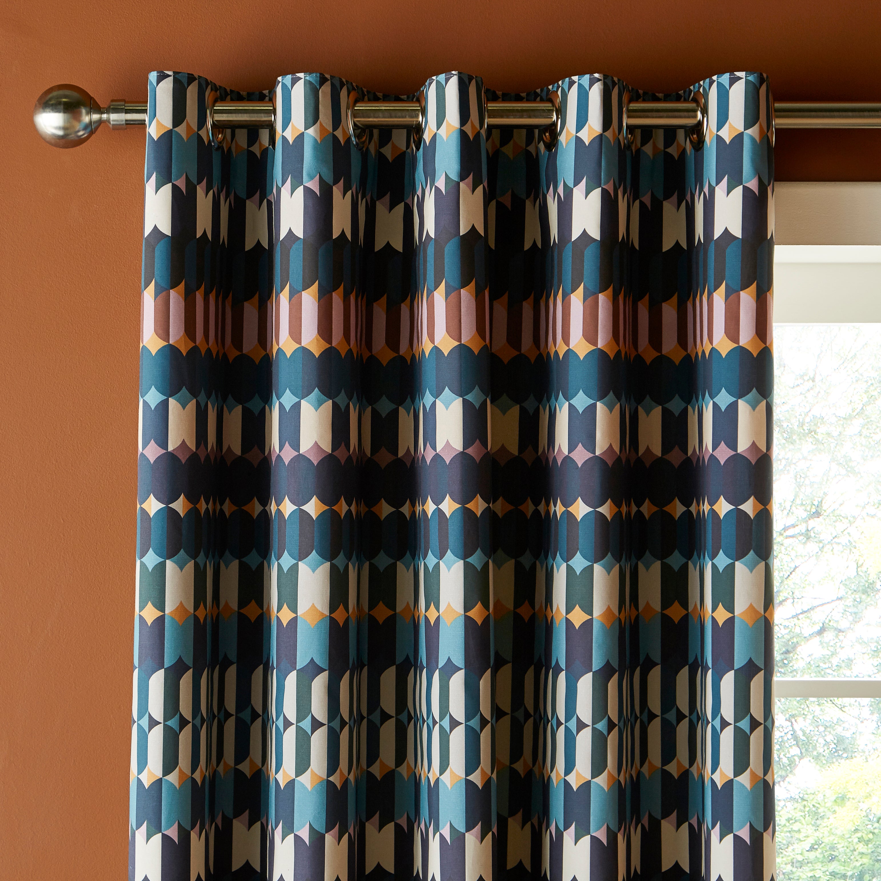 Oden Geometric Eyelet Curtains