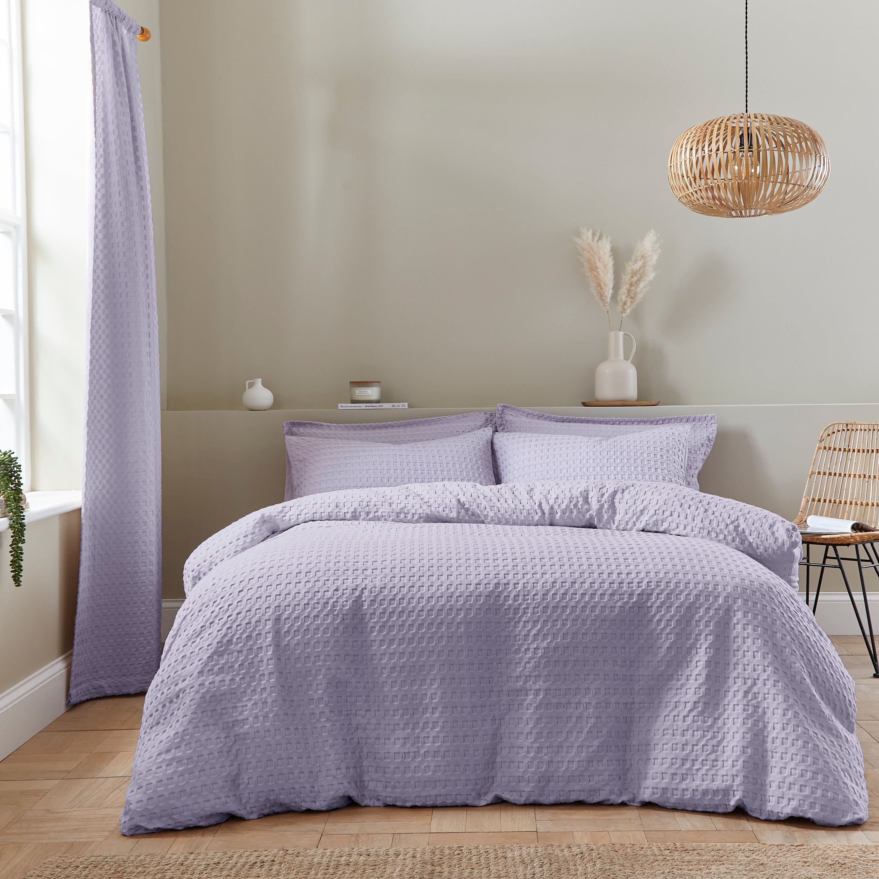 Emerson Waffle Duvet Cover and Pillowcase Set