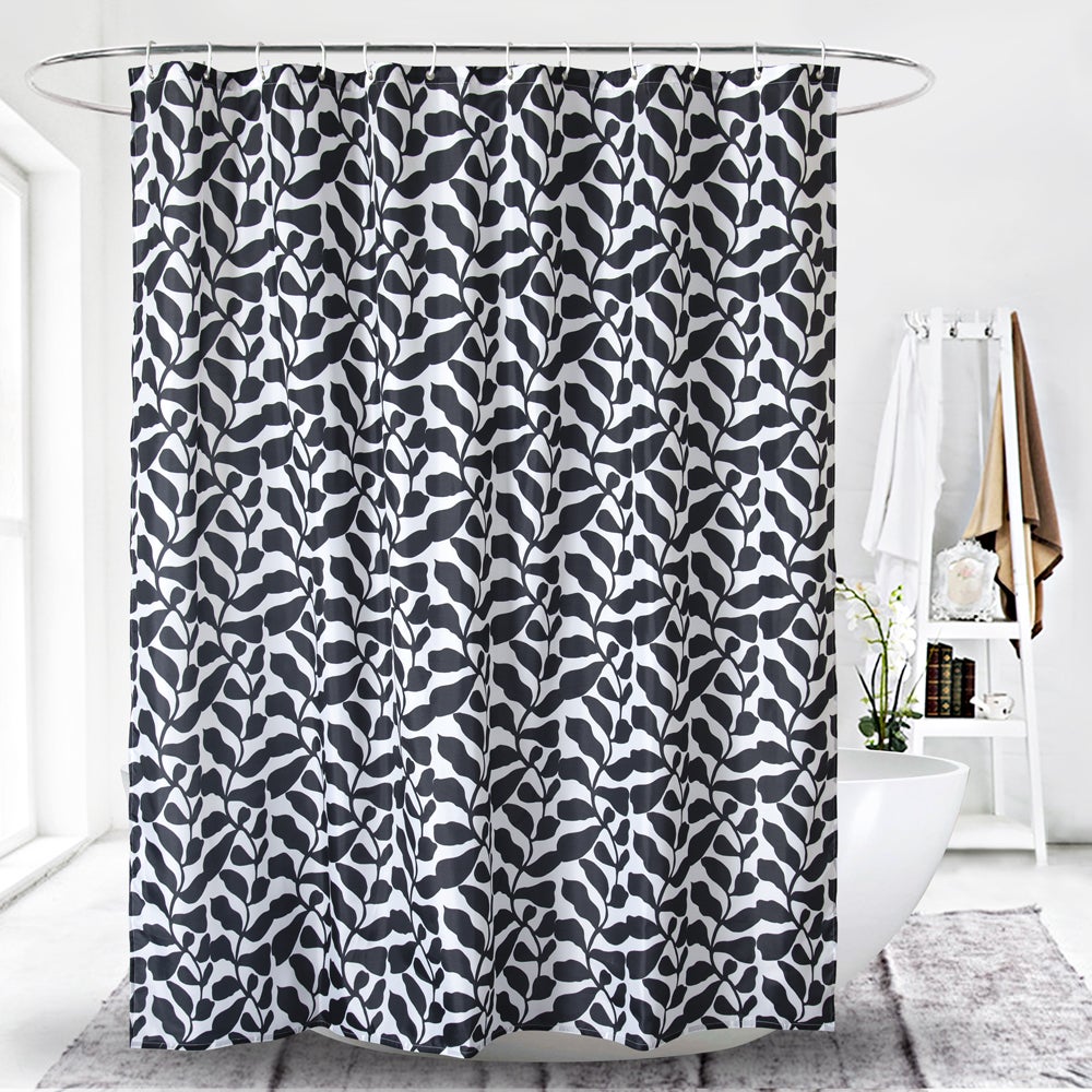 Monochrome Shower Curtain Black