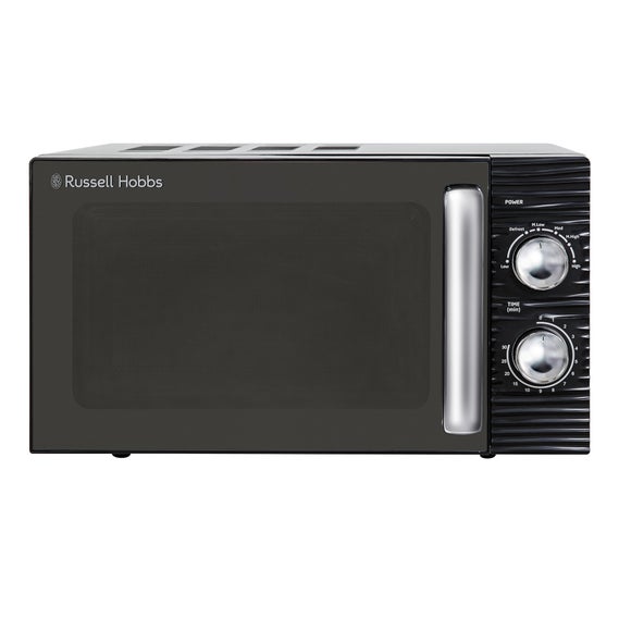 Russell Hobbs RHRETMM705C Micro-ondes Manuel Monofonction 700 W, 17 L, 5 Niveaux De Puissance, Compact Et Rétro, Avec Minuterie, Fonction Décongélation, Nettoyage Facile, écru