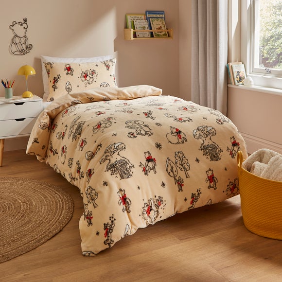 Disney Winnie The Pooh Fleece Duvet Cover And Pillowcase Set