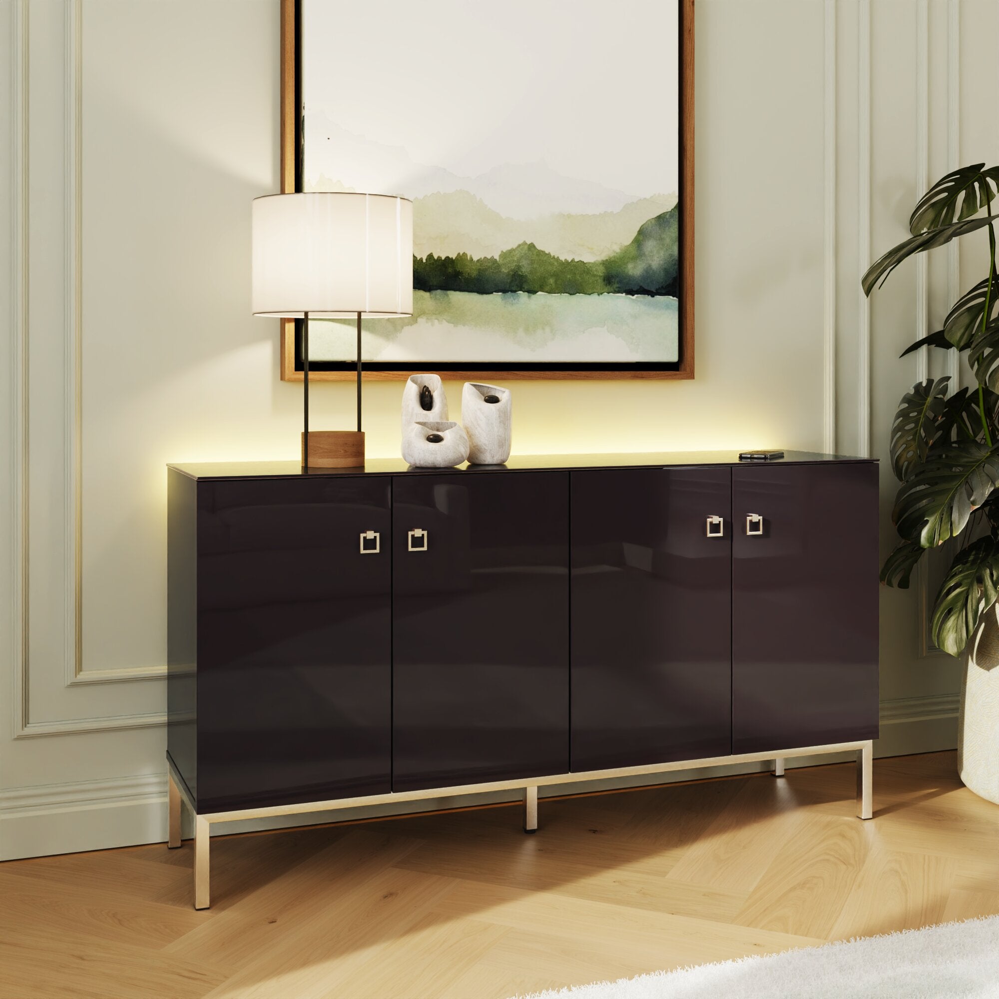 Lyra Large Smart Sideboard Midnight Purple