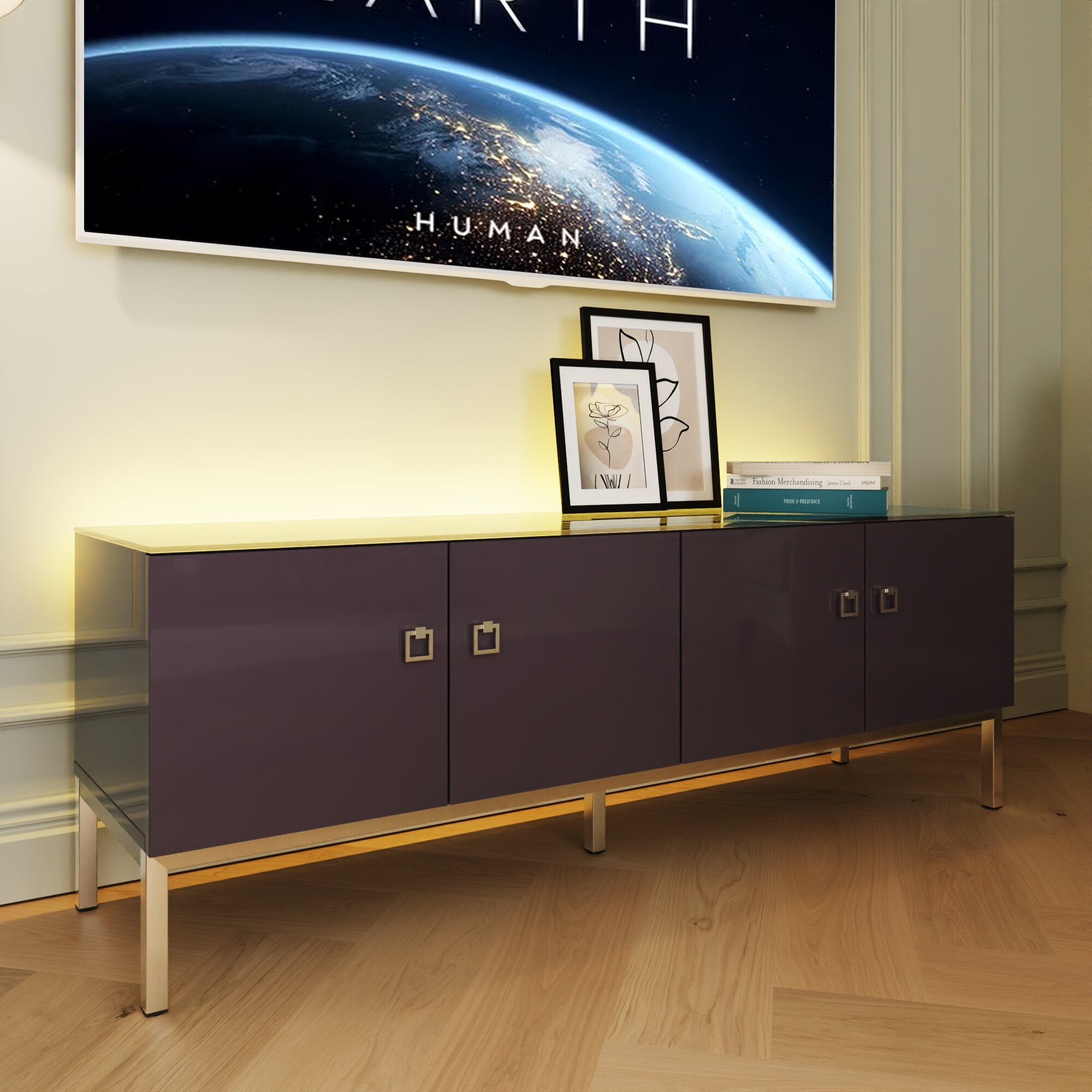 Lyra Low Smart Tv Unit For Tvs Up To 70 Midnight Purple