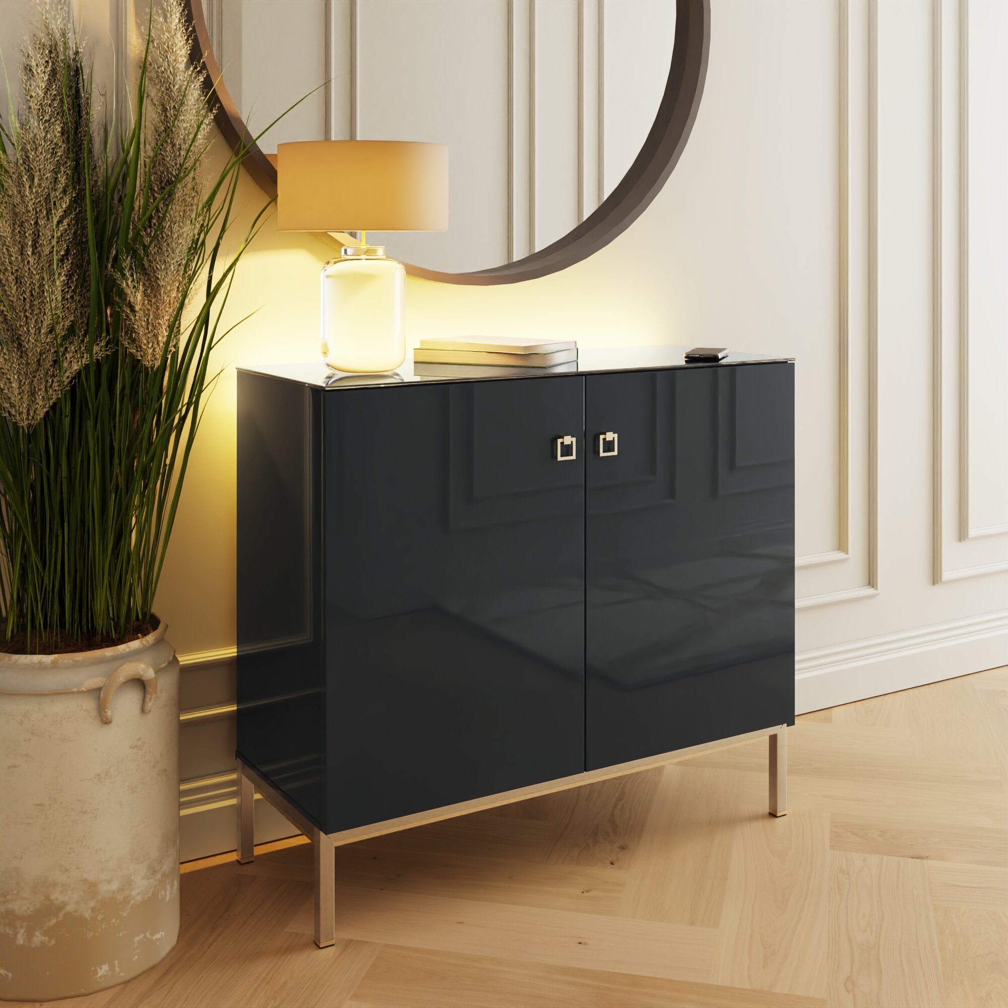 Lyra Tall Smart Sideboard Onyx Black