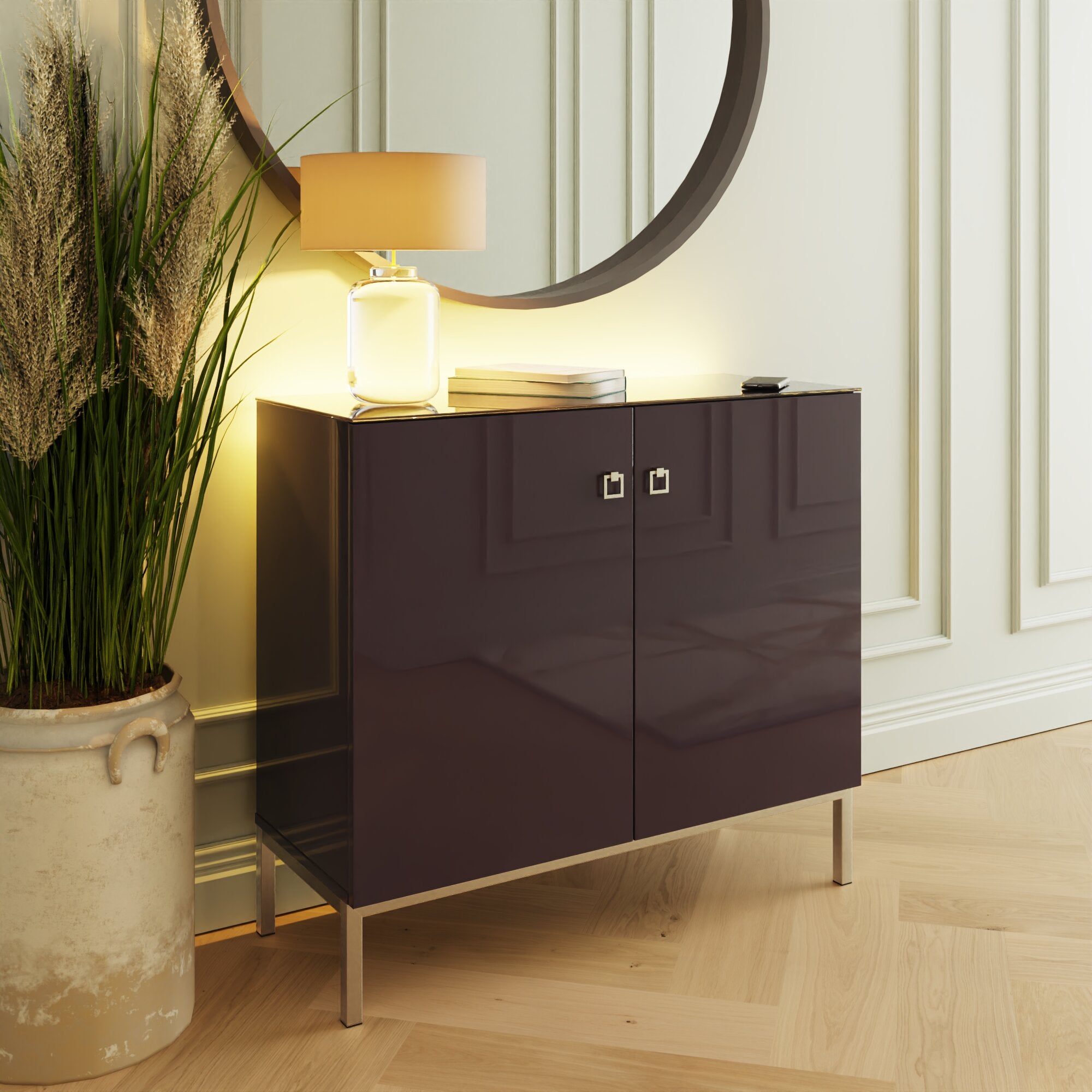 Lyra Tall Smart Sideboard Midnight Purple