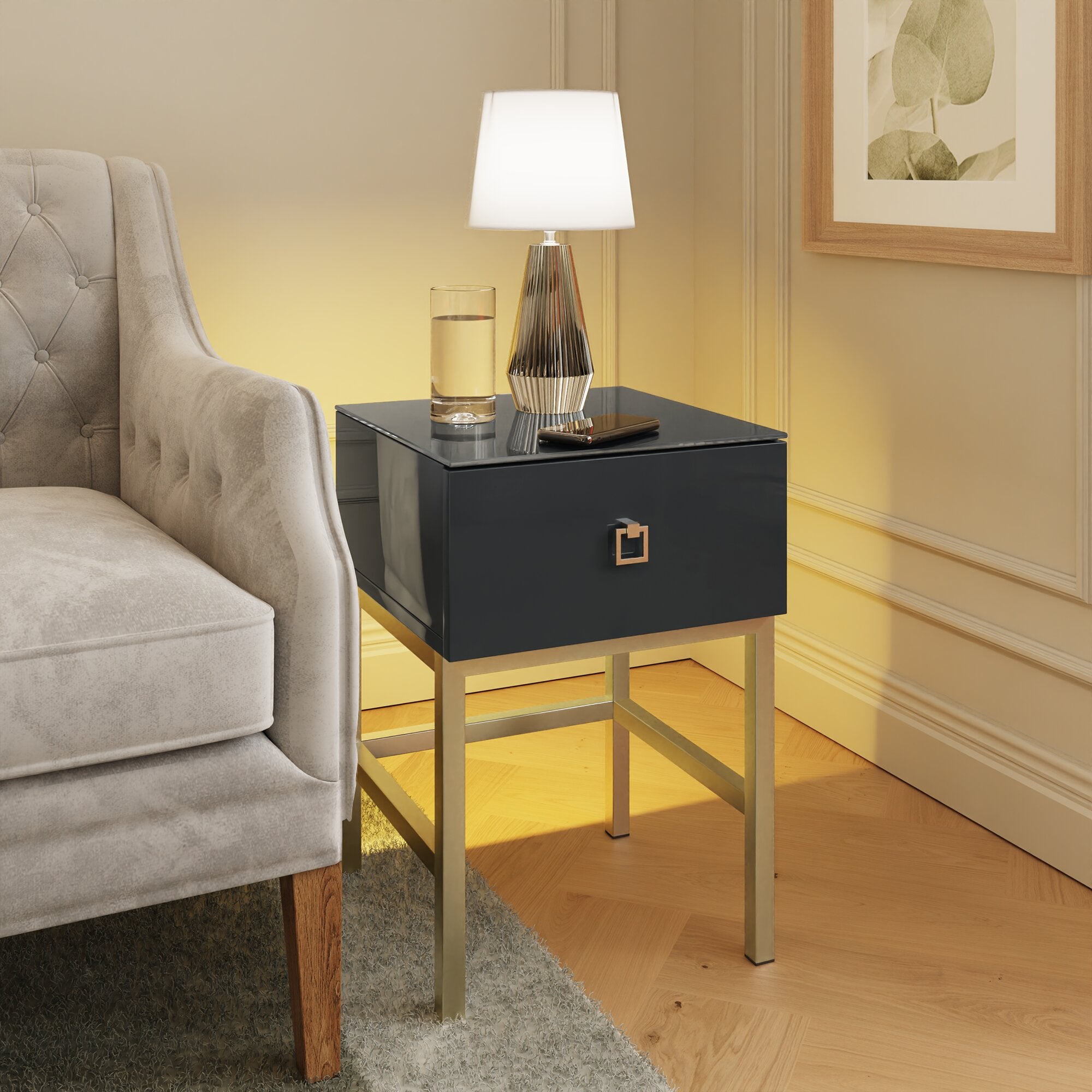 Lyra Smart Side Table Onyx Black