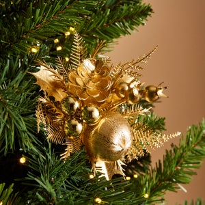 Gold Bauble And Berry Pick Tree Decoration