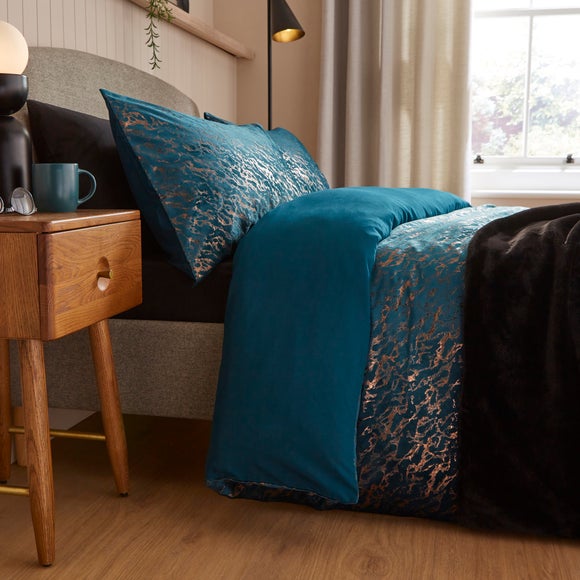 Barker Foil Duvet Cover and Pillowcase Set Dunelm