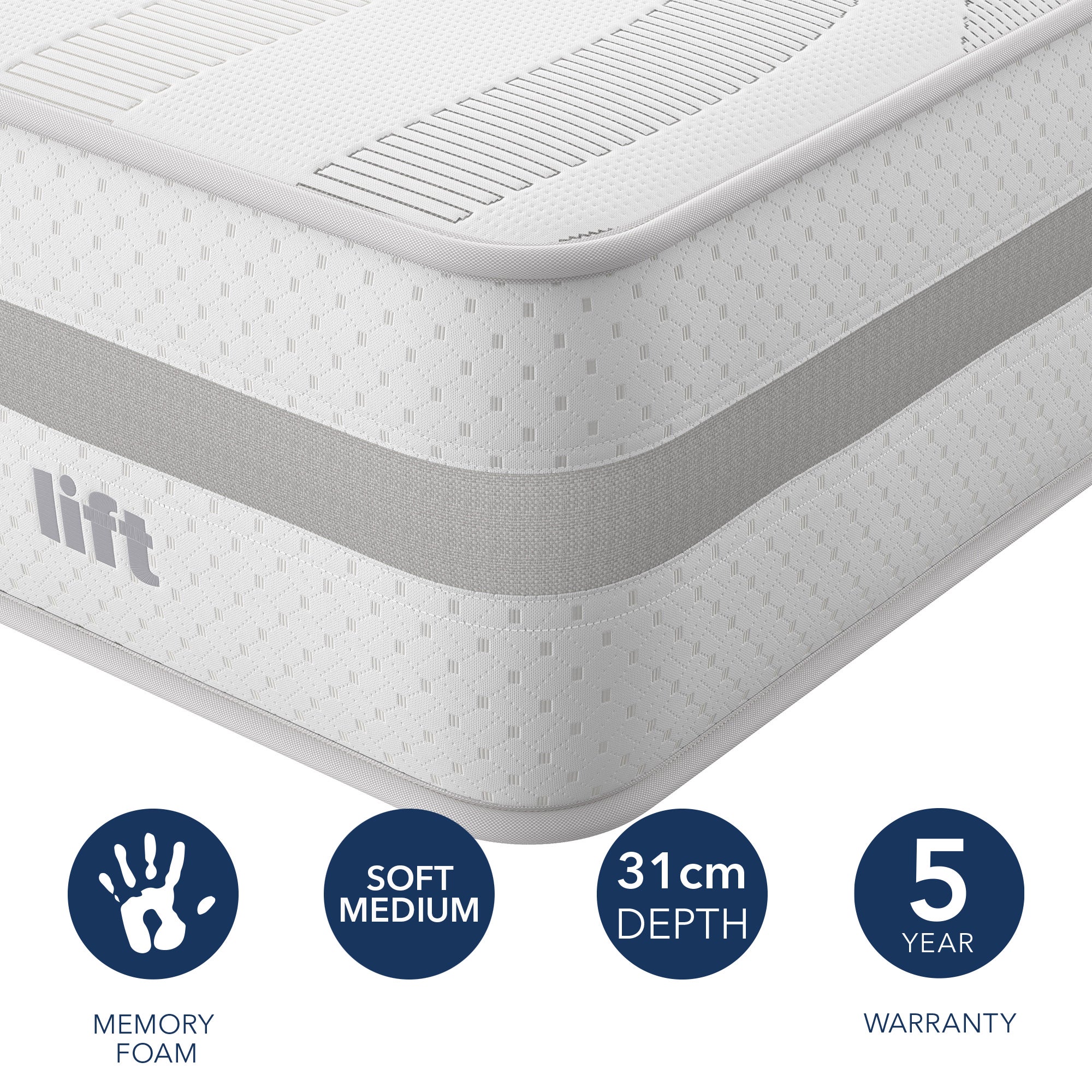 Silentnight Lift Replenish 2000 Pocket Soft Mattress White