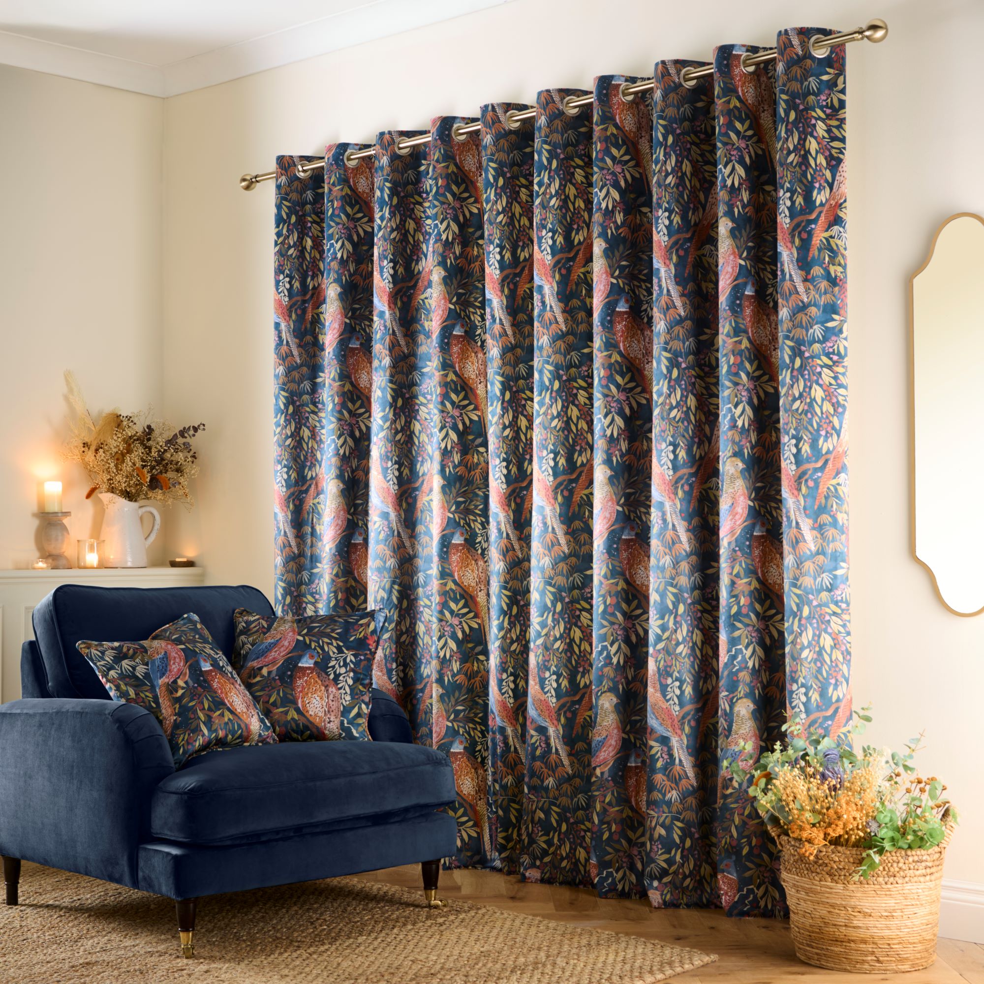 Woodland Pheasant Eyelet Curtains | Dunelm