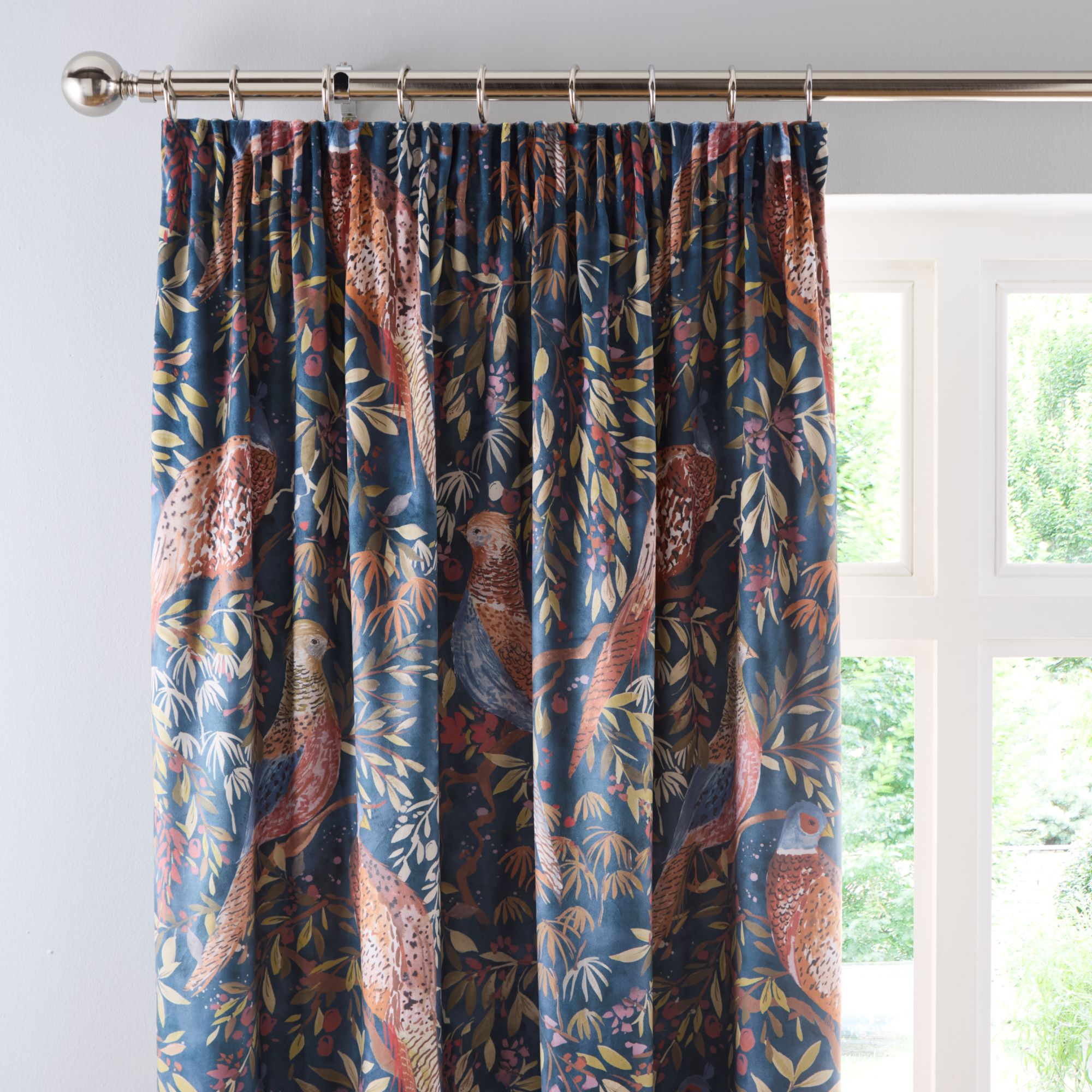 Woodland Pheasant Pencil Pleat Curtains | Dunelm