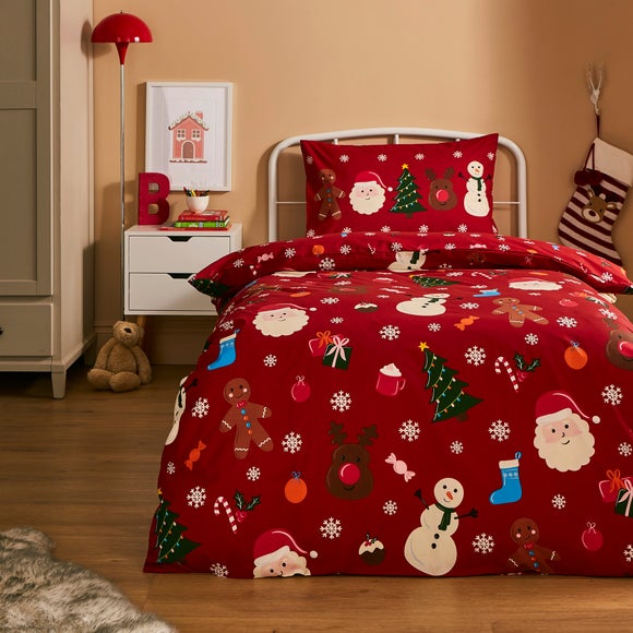 Traditional Christmas Duvet Cover And Pillowcase Set