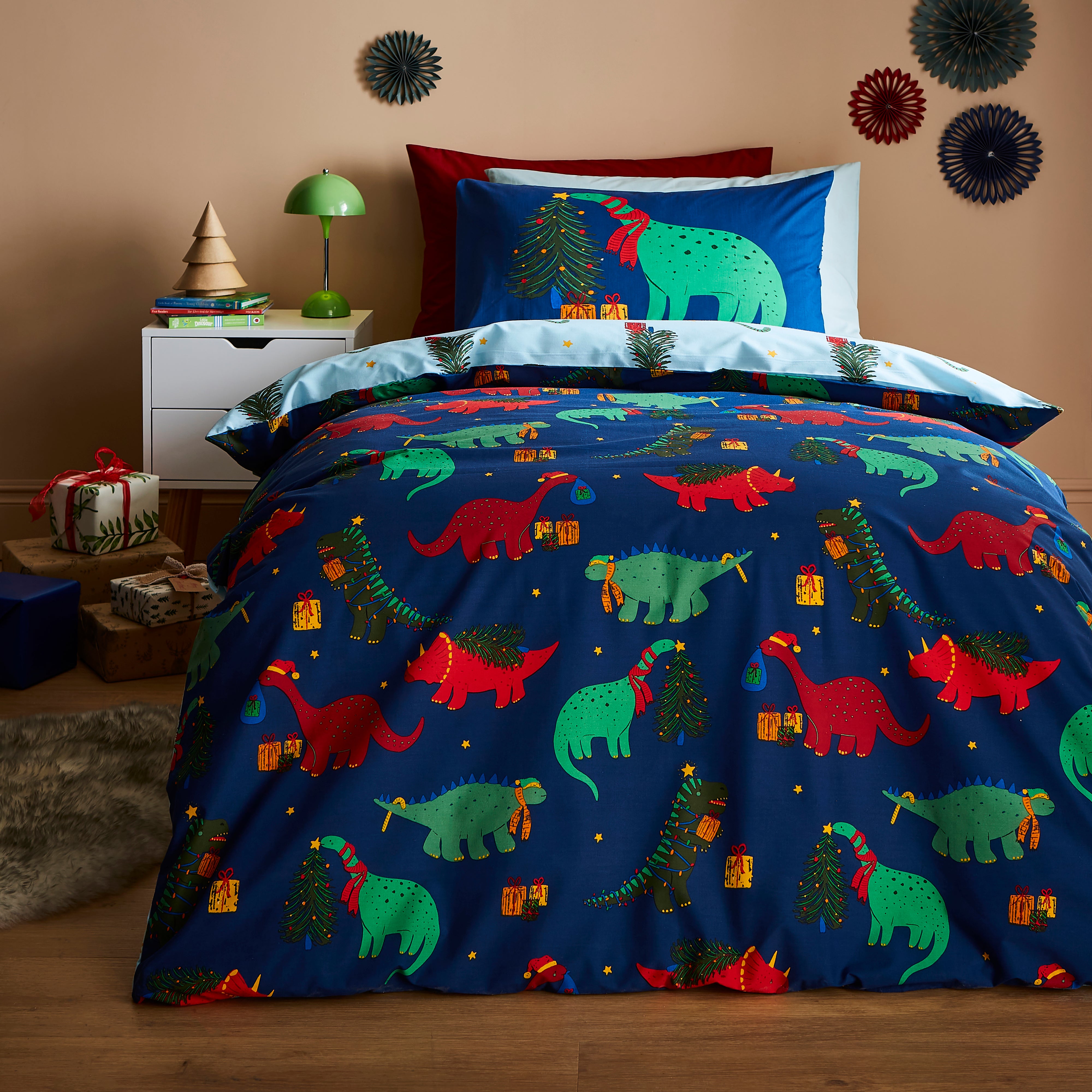 Dino Boys Duvet Cover Set Blue